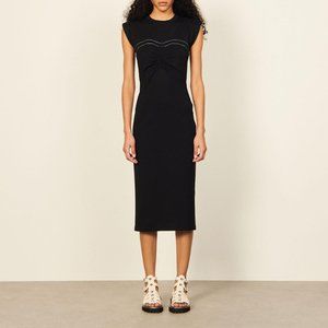 ❤️HOLIDAY SPECIAL❤️ Sandro Kiera Padded Shoulder Cotton Dress